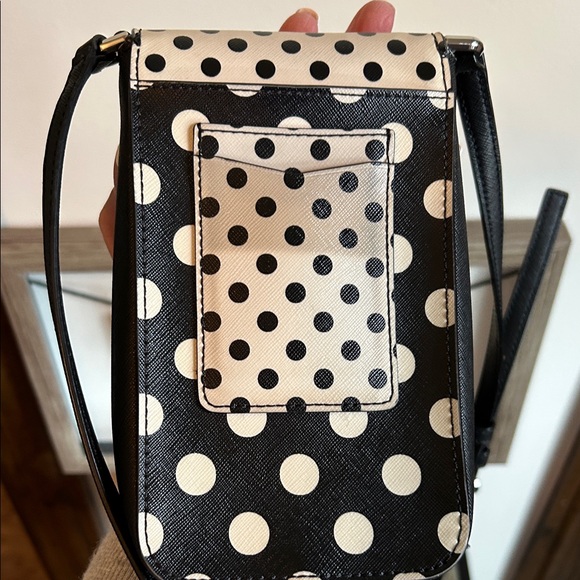 Kate Spade Black and White Polka Dot Crossbody 3.5”x6.5” - Picture 4 of 16